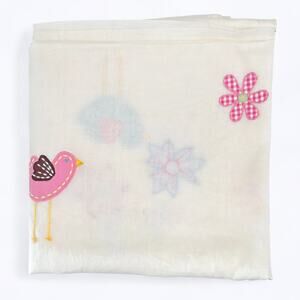 Pottery Barn Kids Embroidered Birds Flower Sheer Curtain Panel 44X96 Pole Pocket